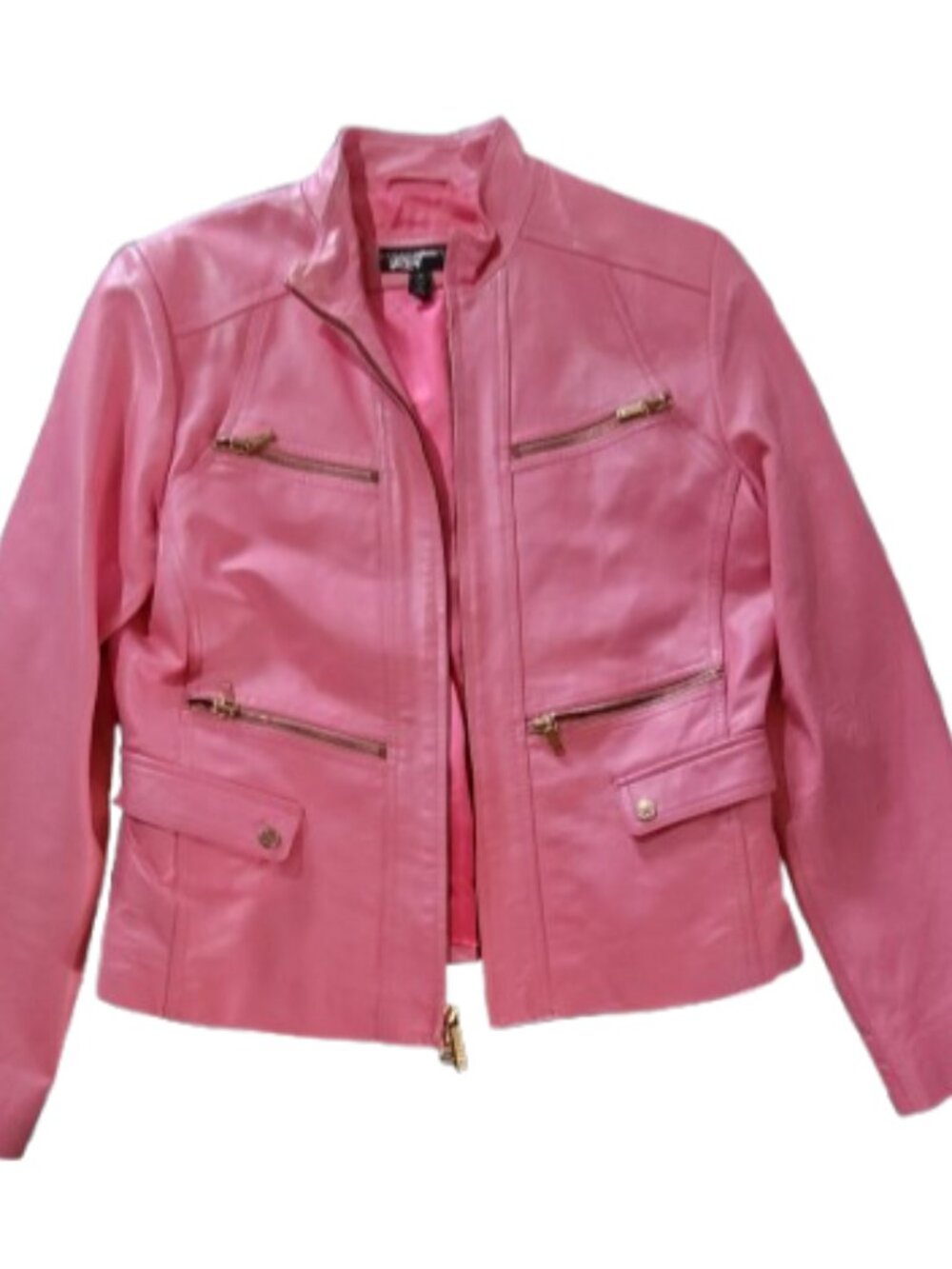 Black Rivet Pink 100% Leather Jacket